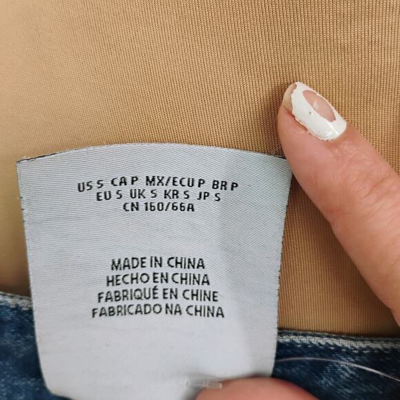 Fubu 05 x Forever 21 Baggy Jeans Sz S Wide Horseshoe Leg Grunge Raver Skater Y2K - Picture 11 of 11